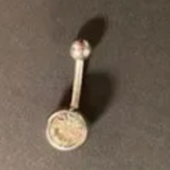 Belly Button Ring Clear Rhinestone Silver Steel - Picture 2 of 6